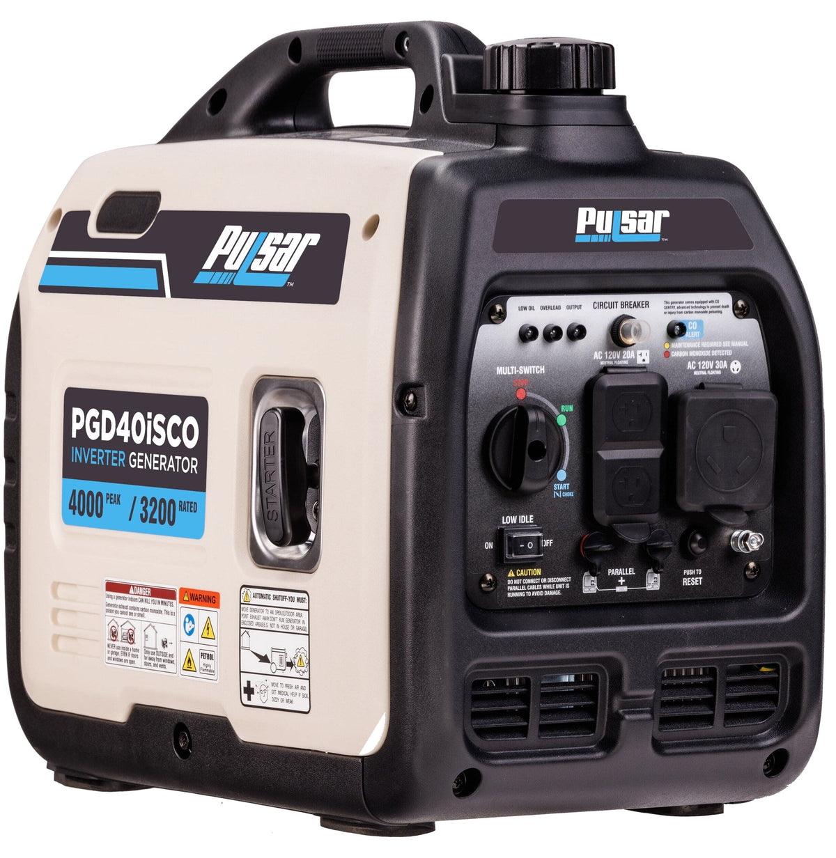 Pulsar 4000-Watt Quiet Inverter Generator With CO Sentry - PGD40iSCO