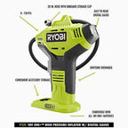 RYOBI ONE+ Cordless High Pressure Inflator With Digital Gauge And 18-Volt 4.0 Ah Battery - P737D