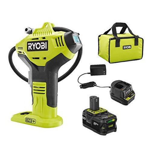 RYOBI ONE+ Cordless High Pressure Inflator With Digital Gauge And 18-Volt 4.0 Ah Battery - P737D