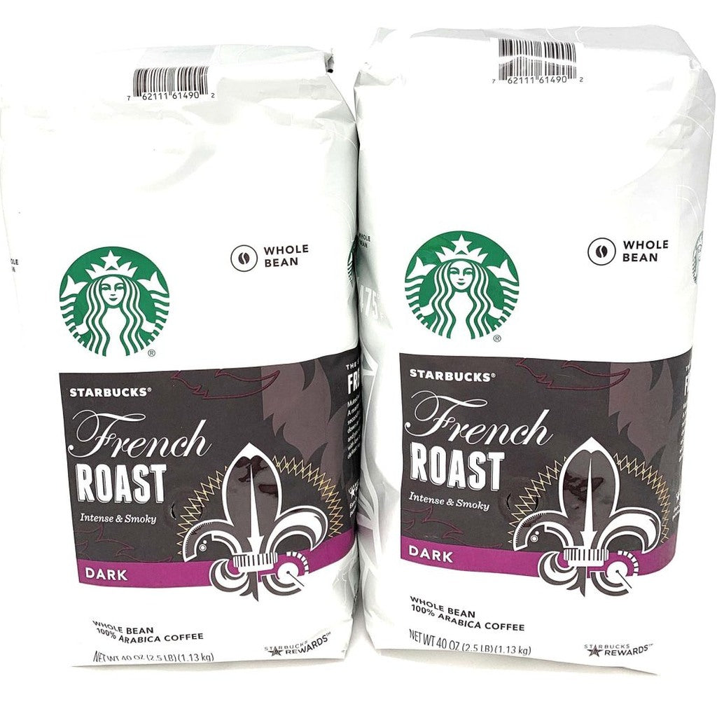 Starbucks French Roast Whole Bean Coffee 80 Oz - 2 x 40 Oz Packs