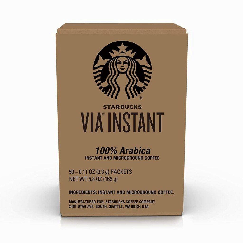 Starbucks VIA Instant Decaf Italian Roast Coffee Dark Roast 100% Arabica 50 Packets
