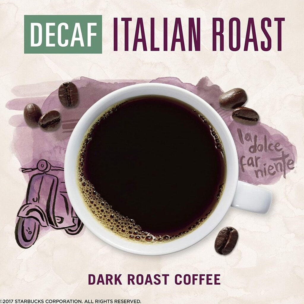 Starbucks VIA Instant Decaf Italian Roast Coffee Dark Roast 100% Arabica 50 Packets