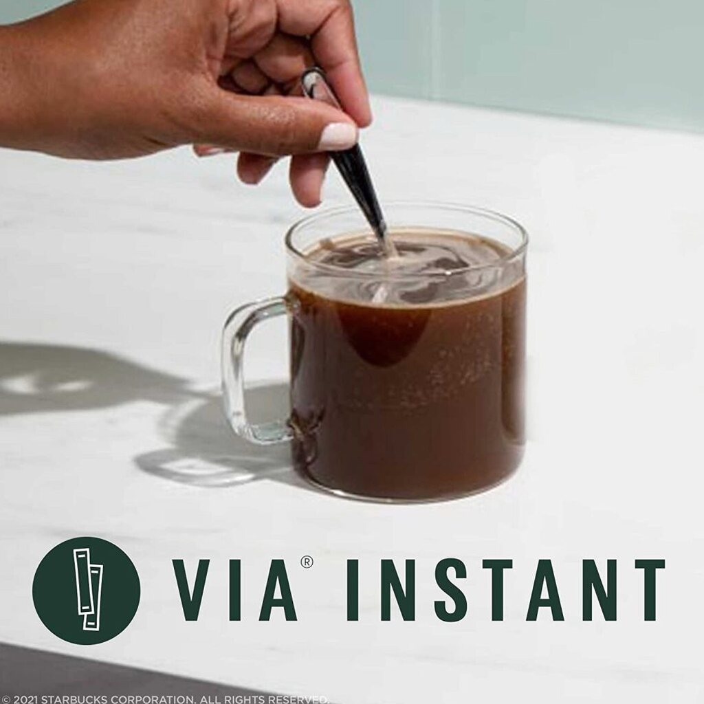 Starbucks VIA Instant Decaf Italian Roast Coffee Dark Roast 100% Arabica 50 Packets