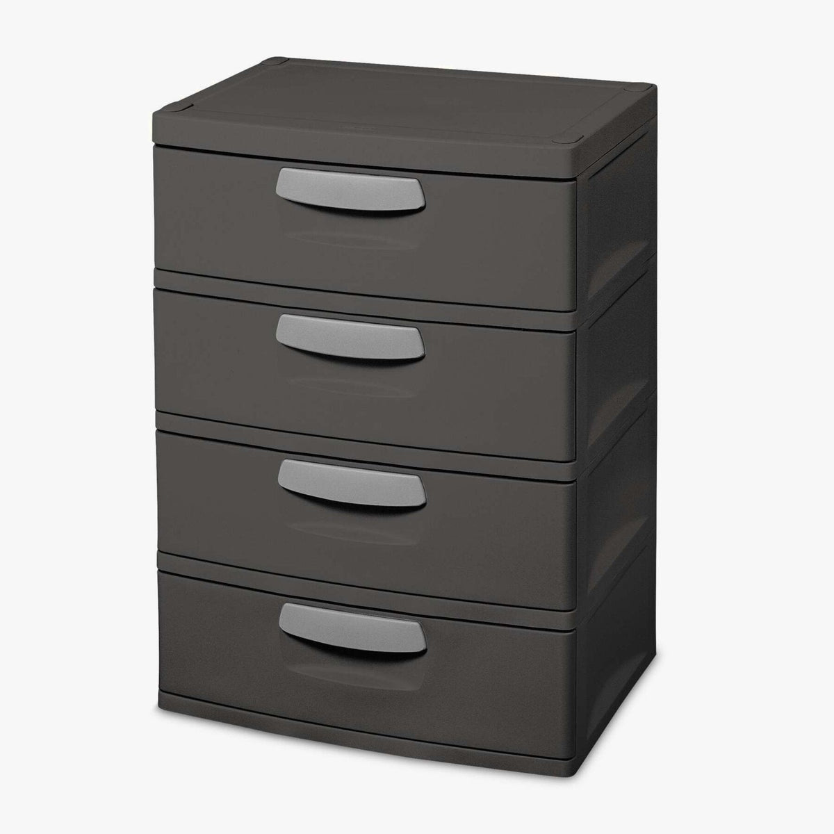 Sterilite Heavy-Duty 4 Drawer Plastic Storage Unit, Flat Gray