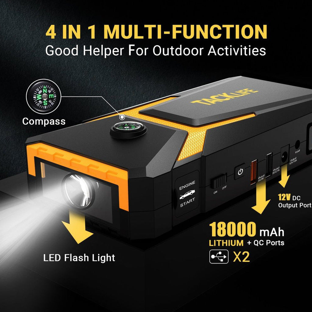 TACKLIFE T8 Car Jump Starter 800A 18000mAh 12V - T8