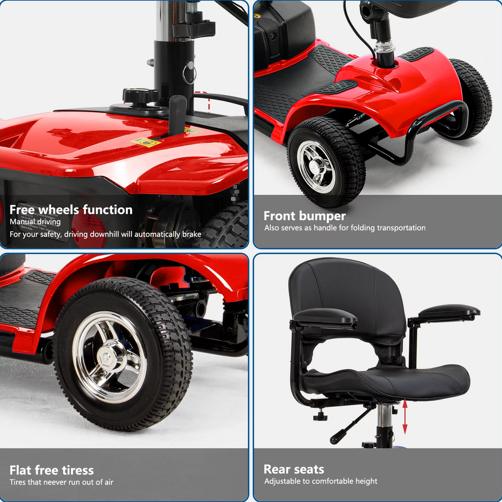 UltraLite 4-Wheel Mobility Scooter, Portable, Lightweight, 14-Mile Range - A898