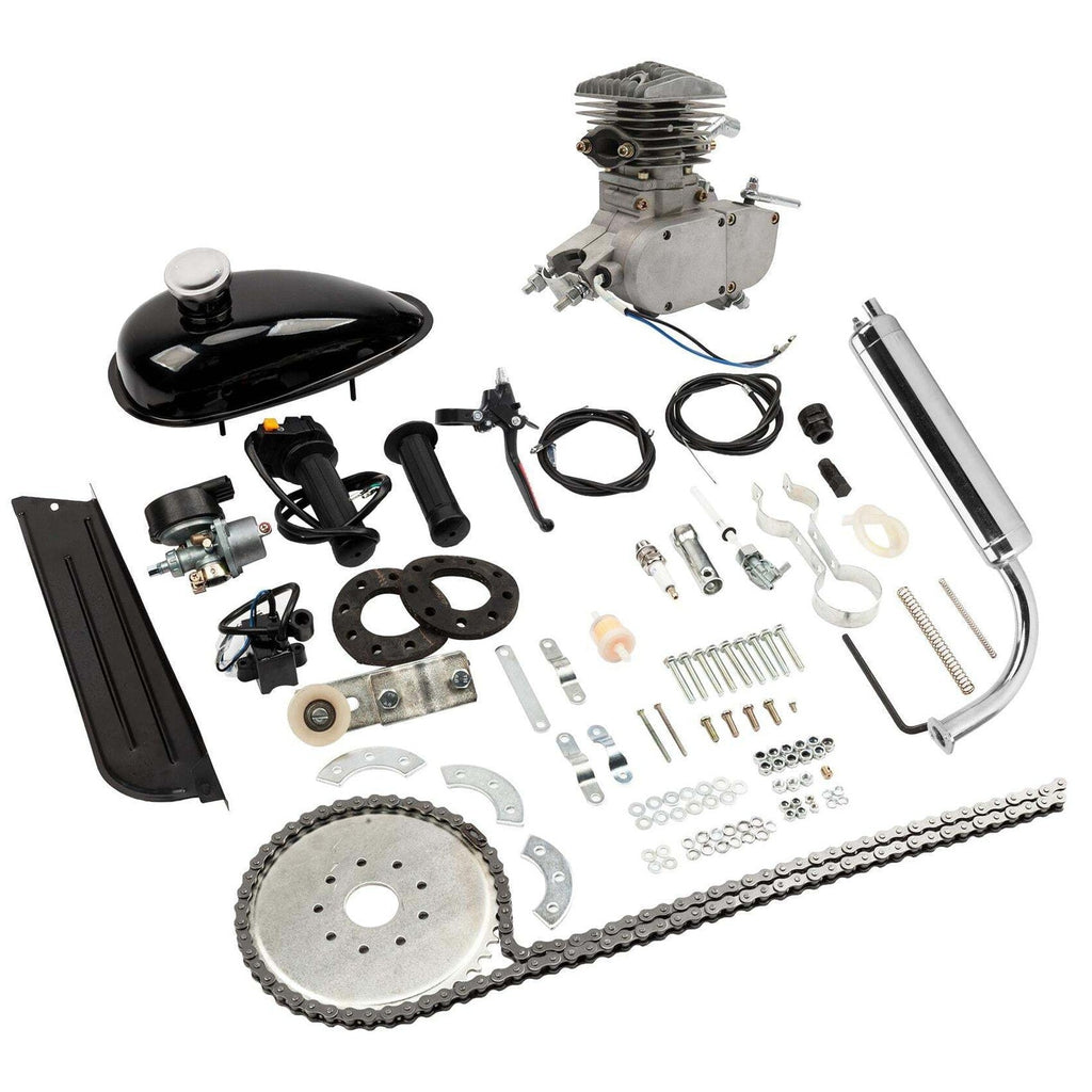 Zimtown 80cc 2-Stroke Engine Bike Motor Kit For 26in Bicycles, Silver White